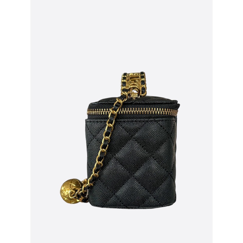 Chanel Black & Gold Quilted Caviar Pick Me Up Vanity Bag - Picture 4 of 8